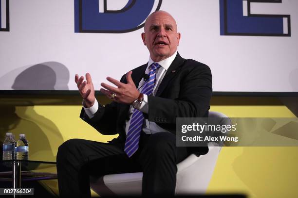 National Security Adviser H.R. McMaster participates in a discussion during the Center for a New American Security "2017 Navigating the Divide...