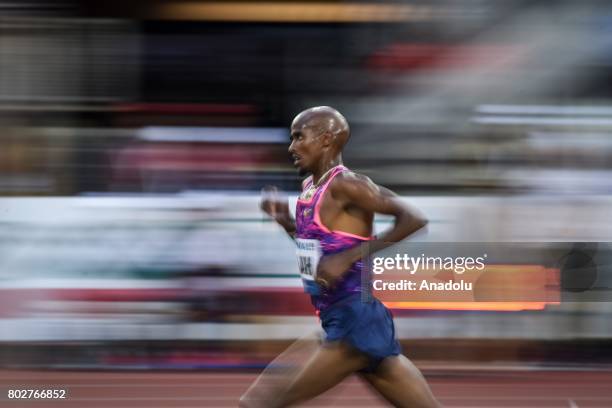 Farah Mo runs during the 1000. Men IAAF World challenge Zlata Tretra in Ostrava, Czech Republic on June 28, 2017.
