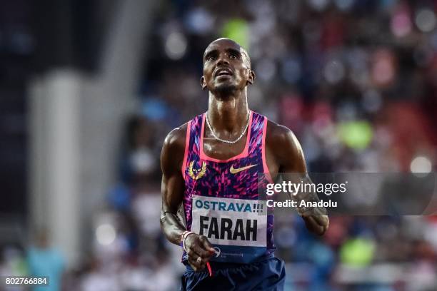 Farah Mo runs during the 1000. Men IAAF World challenge Zlata Tretra in Ostrava, Czech Republic on June 28, 2017.