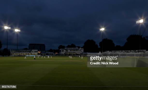 General view of the day / night game during the Essex v Middlesex - Specsavers County Championship: Division One cricket match at the Cloudfm County...