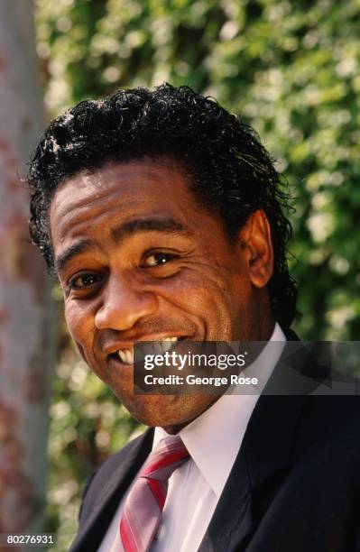 Grammy Award-winning gospel and soul singer, Al Green, poses during a 1989 Los Angeles, California, photo portrait session. Green first hit music...