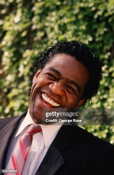 Grammy Award-winning gospel and soul singer, Al Green, poses during a 1989 Los Angeles, California, photo portrait session. Green first hit music...