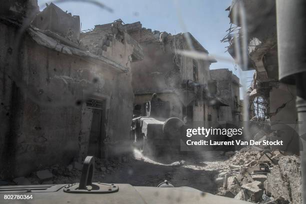 Humvee of the Iraqi special forces in the Old City of Mosul. The Iraqi military expects to wrest full control of Mosul in a matter of days, after...