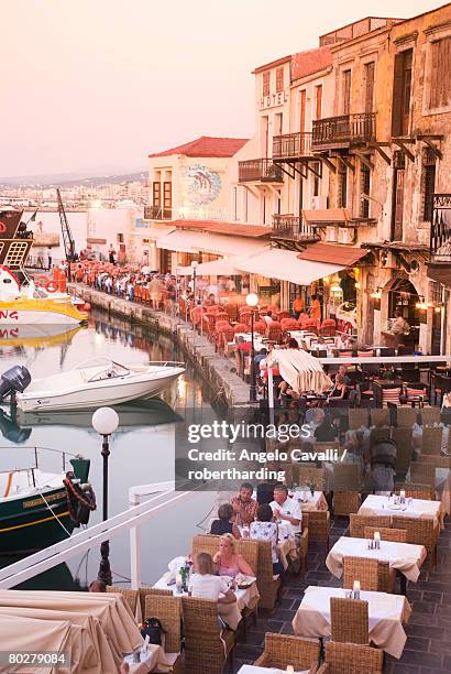 waterfront, rethymnon, crete, greece, europe - rethymnon stock pictures, royalty-free photos & images