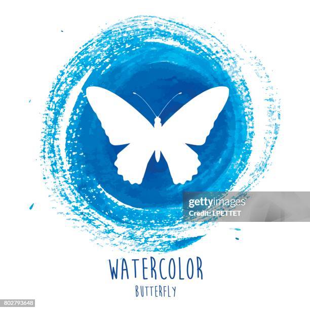 watercolor butterfly - illustration - butterfly effect stock illustrations