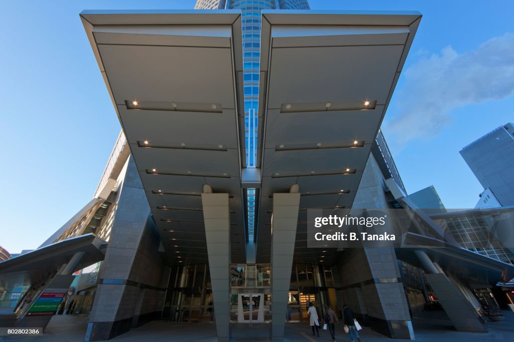 Dramatic Architectural View of Mori Tower at Roppongi Hills in Tokyo, Japan