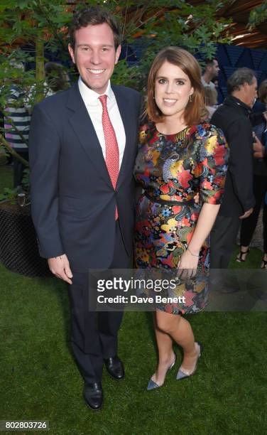 Jack Brooksbank and Princess Eugenie of York attend The Serpentine Galleries Summer Party co-hosted by Chanel at The Serpentine Gallery on June 28,...