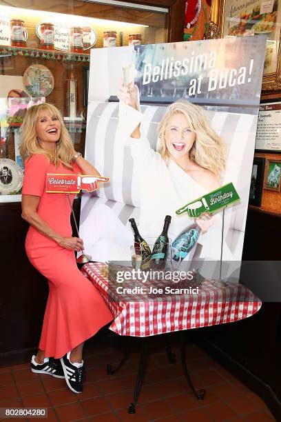 Christie Brinkley celebrates the launch of her Prosecco, Bellissima, at Buca di Beppo at Universal CityWalk on June 28, 2017 in Universal City,...