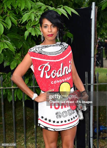 Guest attending the Serpentine Summer Party 2017, presented by the Serpentine and Chanel, held at the Serpentine Galleries Pavilion, in Kensington...