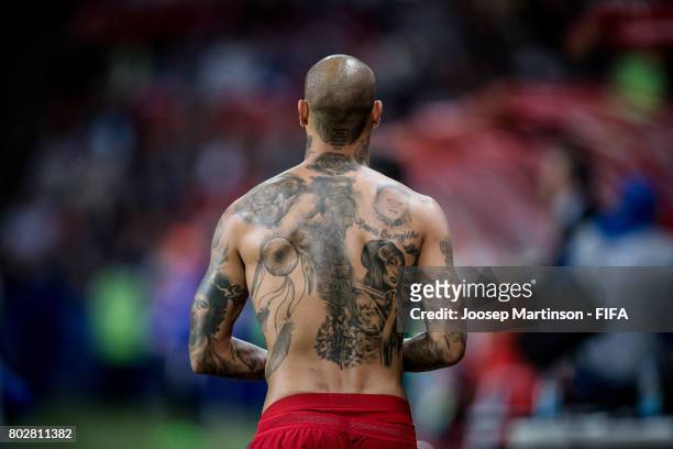 Ricardo Quaresma of Portugal looks on during FIFA Confederations Cup Russia semi-final match between Portugal and Chile at Kazan Arena on June 28,...