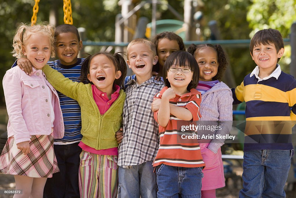 Multi-ethnic children at playground