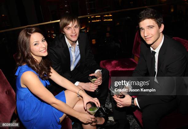 Actors Tala Ashe, Van Hansis and Jake Silbermann during cocktails at the 19th Annual GLAAD Media Awards at the Marriott Marquis on March 17, 2008 in...