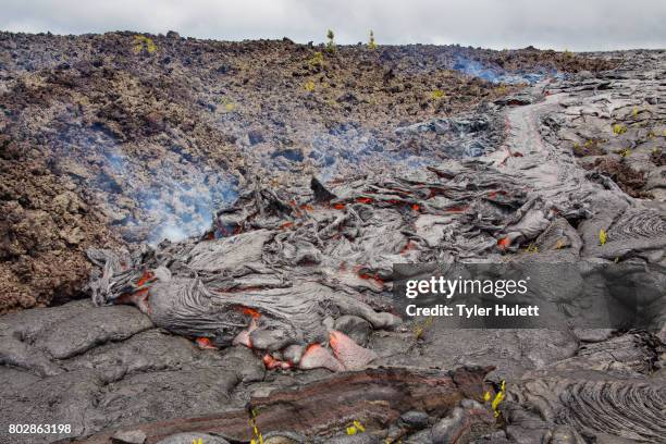 front of lava flow looks like a biblical monster - pele goddess stock pictures, royalty-free photos & images