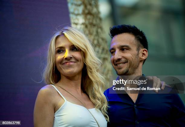 Alejandro Amenabar and Cayetana Guillen Cuervo during the opening speech at the Madrid World Pride 2017 on June 28, 2017 in Madrid, Spain.