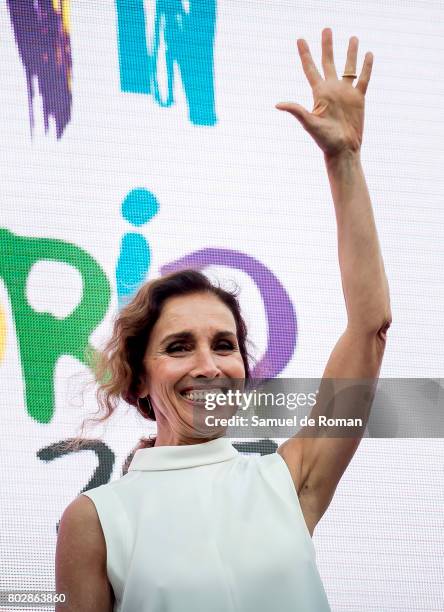 Ana Belen during the opening speech at the Madrid World Pride 2017 on June 28, 2017 in Madrid, Spain.