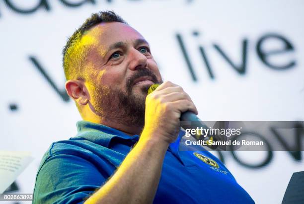 Pepon Nieto during the opening speech at the Madrid World Pride 2017 on June 28, 2017 in Madrid, Spain.