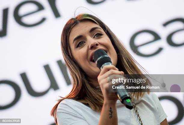 Dulceida during the opening speech at the Madrid World Pride 2017 on June 28, 2017 in Madrid, Spain.