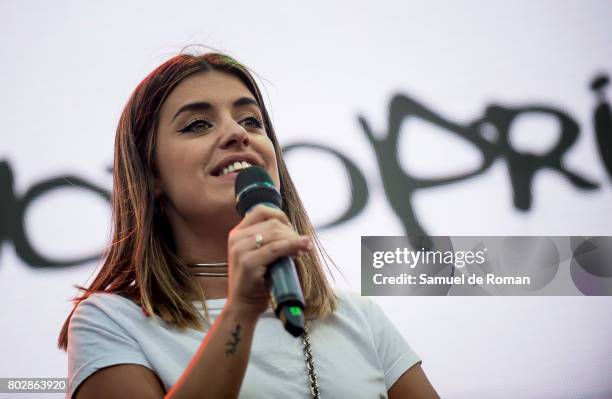 Dulceida during the opening speech at the Madrid World Pride 2017 on June 28, 2017 in Madrid, Spain.