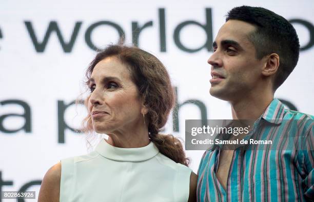 Ana Belen and Javier Ambrossiduring the opening speech at the Madrid World Pride 2017 on June 28, 2017 in Madrid, Spain.