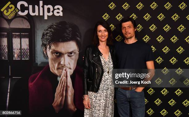 Chief executive NBC Germany Katharina Behrends and actor Stipe Erceg attend the 'Culpa - Niemand ist ohne Schuld' screening on June 28, 2017 in...