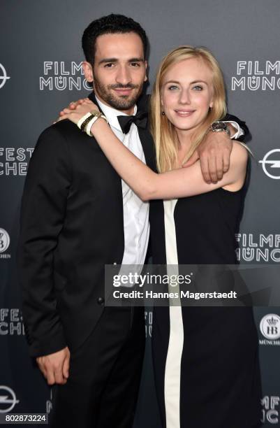 Hassan Akkouch and Elisa Schlott attend the 'Fremde Tochter' Premiere during Film Festival Munich 2017 at Arri Kino on June 28, 2017 in Munich,...