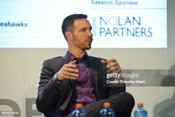 Jason Patera speaks at the Leaders Sport Performance Summit at Soldier Field on June 28, 2017 in Chicago, Illinois.