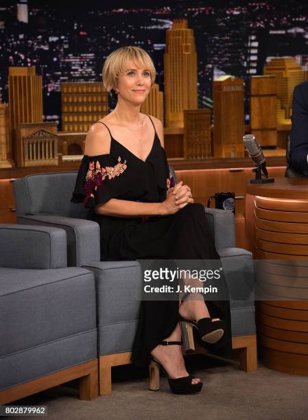 Actress Kristen Wiig visits "The Tonight Show Starring Jimmy Fallon" at Rockefeller Center on June 28, 2017 in New York City.