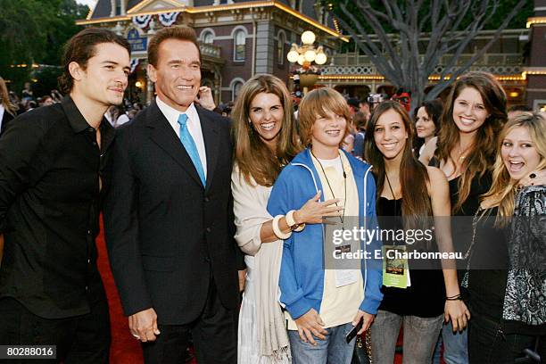 Orlando Bloom, Governor Arnorld Schwarzenegger, Maria Shriver, Patrick Schwarzenegger, Katherine Schwarzenegger and Christina Schwarzenegger