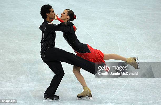 Leoni Krail and Oscar Peter of Switzerland in action during their Ice Dancing Compulsory Dance during the ISU World Figure Skating Championships at...