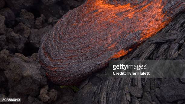 front of the lava flow - kalapana stock pictures, royalty-free photos & images