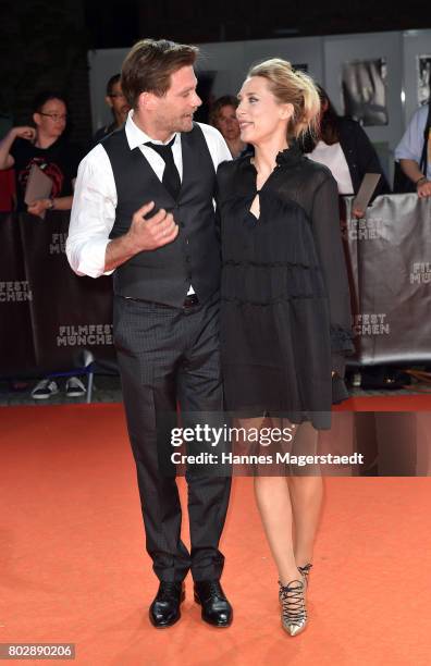 Actor Ken Duken and his wife Marisa Leonie Bach attend the 'Berlin Fallen' Premiere during Munich Film Festival 2017 at Gasteig on June 28, 2017 in...