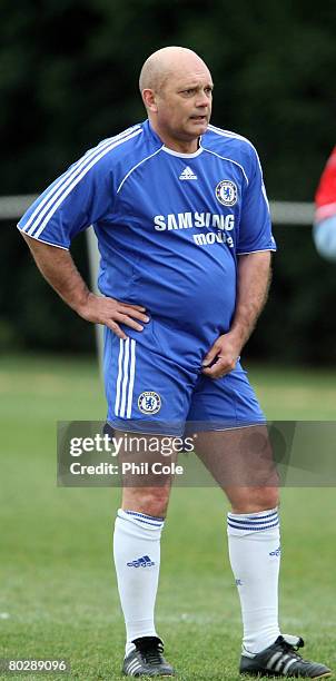 Ray Wilkins of Chelsea Old Boys looks on during a a friendly game against Boston Braves at Chelsea's training ground at on March 18, 2008 in Cobham,...