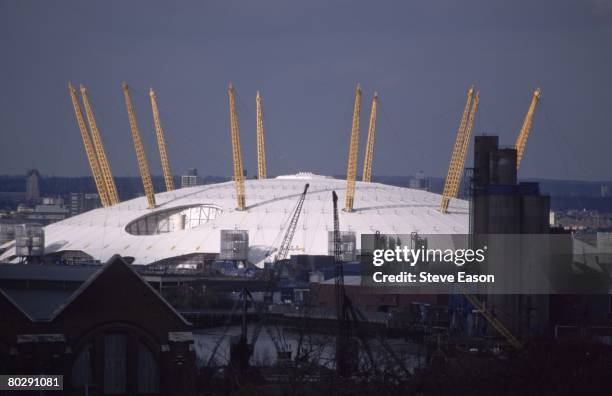 The Millennium Dome taken from the Greenwich Observatory, south London, 13th February 2000.
