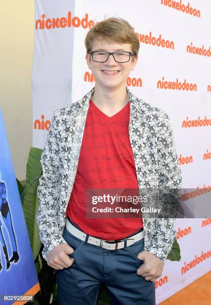 Actor Aidan Miner celebrates the 100th episode of Nickelodeon's The Thundermans at Paramount Studios on June 28, 2017 in Hollywood, California.