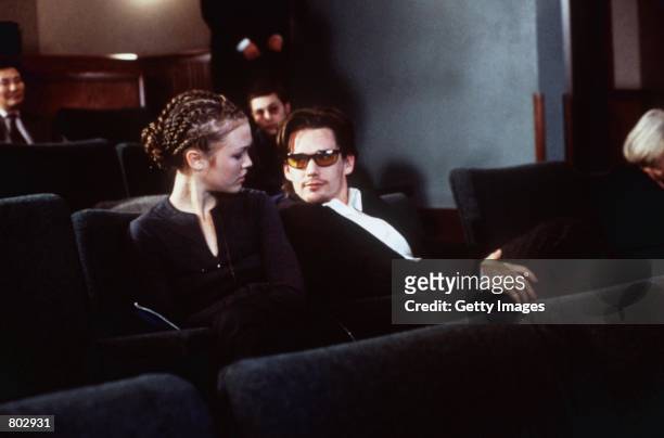 Actors Julia Stiles and Ethan Hawke star in Michael Almereyda's "Hamlet," released May 12, 2000.