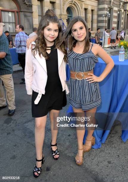 Actors Addison Riecke and Madisyn Shipman celebrate the 100th episode of Nickelodeon's The Thundermans at Paramount Studios on June 28, 2017 in...