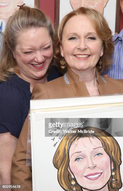 Kristine Nielsen and Kate Burton attend the Sardi's Caricature Unveiling for Kate Burton at Sardi's on June 28, 2017 in New York City.