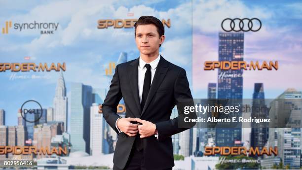 Tom Holland attends the premiere of Columbia Pictures' "Spider-Man: Homecoming" at TCL Chinese Theatre on June 28, 2017 in Hollywood, California.