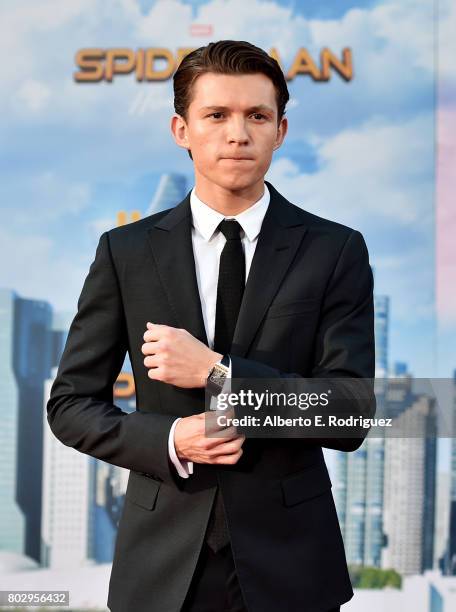 Tom Holland attends the premiere of Columbia Pictures' "Spider-Man: Homecoming" at TCL Chinese Theatre on June 28, 2017 in Hollywood, California.