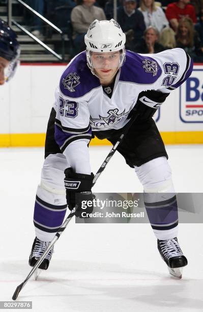 Dustin Brown of the Los Angeles Kings skates against the Nashville Predators on March 13, 2008 at the Sommet Center in Nashville, Tennessee.