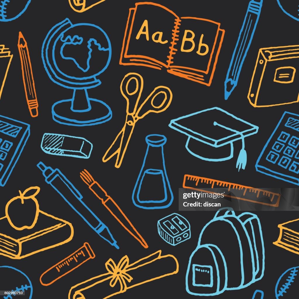 School Seamless Pattern