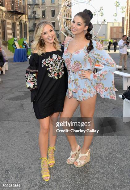 Actors Audrey Whitby and Kira Kosarin celebrate the 100th episode of Nickelodeon's The Thundermans at Paramount Studios on June 28, 2017 in...