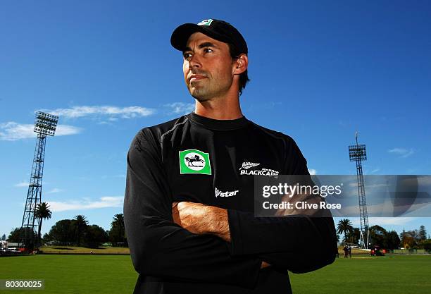 Stephen Fleming of New Zealand poses during a nets session at Mclean Park on March 19, 2008 in Napier, New Zealand.