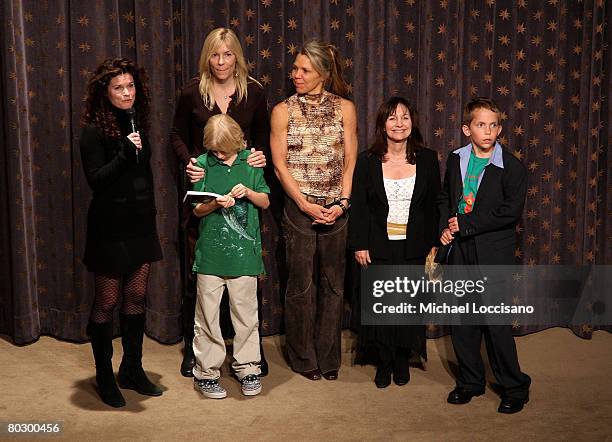 Director and producer Tricia Regan, producer Kristen Stills, film subject Henry Stills, Diane Isaacs, Miracle Project Creator Elaine Hall and film...