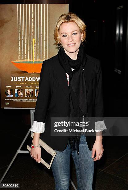 Actress Elizabeth Banks arrives at the premiere of "Just Add Water" at the DGA on March 18, 2008 in Los Angeles, California.