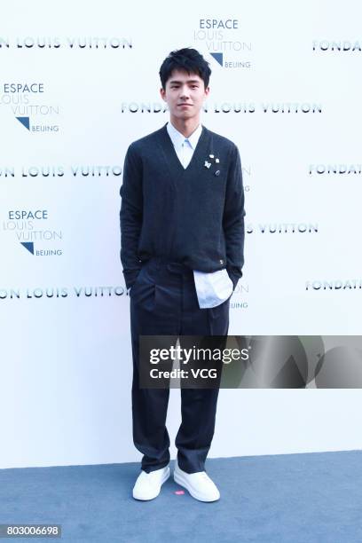 Actor Liu Haoran attends the opening exhibition of Espace Louis Vuitton on June 28, 2017 in Beijing, China.