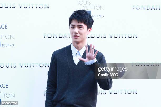 Actor Liu Haoran attends the opening exhibition of Espace Louis Vuitton on June 28, 2017 in Beijing, China.
