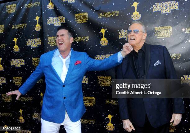 Bruce Campbell and Lee Majors attend the 43rd Annual Saturn Awards at The Castaway on June 28, 2017 in Burbank, California.