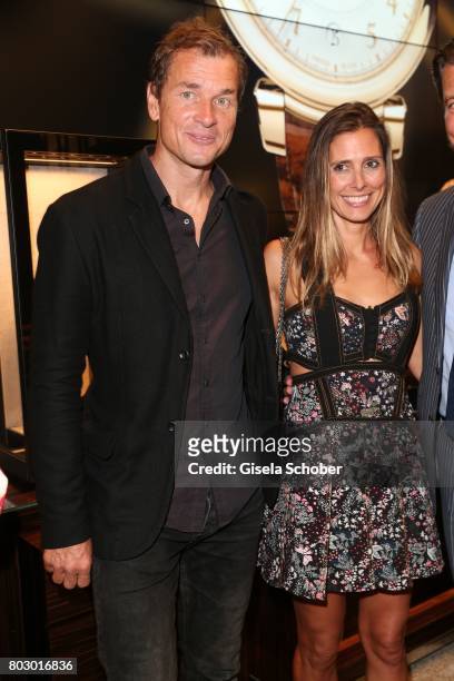 Jens Lehmann and his wife Conny Lehmann attend the exclusive grand opening event of the new IWC Schaffhausen Boutique in Munich on June 28, 2017 in...