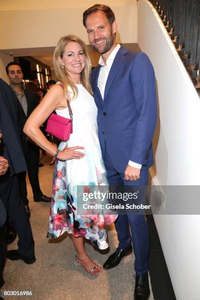 Nicole Blome and Marc Autmaring , director Wempe Weinstrasse Munich attend the exclusive grand opening event of the new IWC Schaffhausen Boutique in...